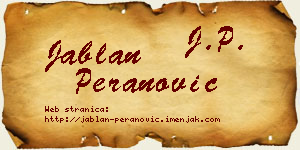 Jablan Peranović vizit kartica